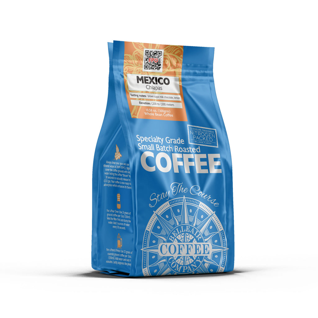 Whole Bean Mexican Chiapas - 12oz. bag (340.194 grams) Bag - Whole Bean