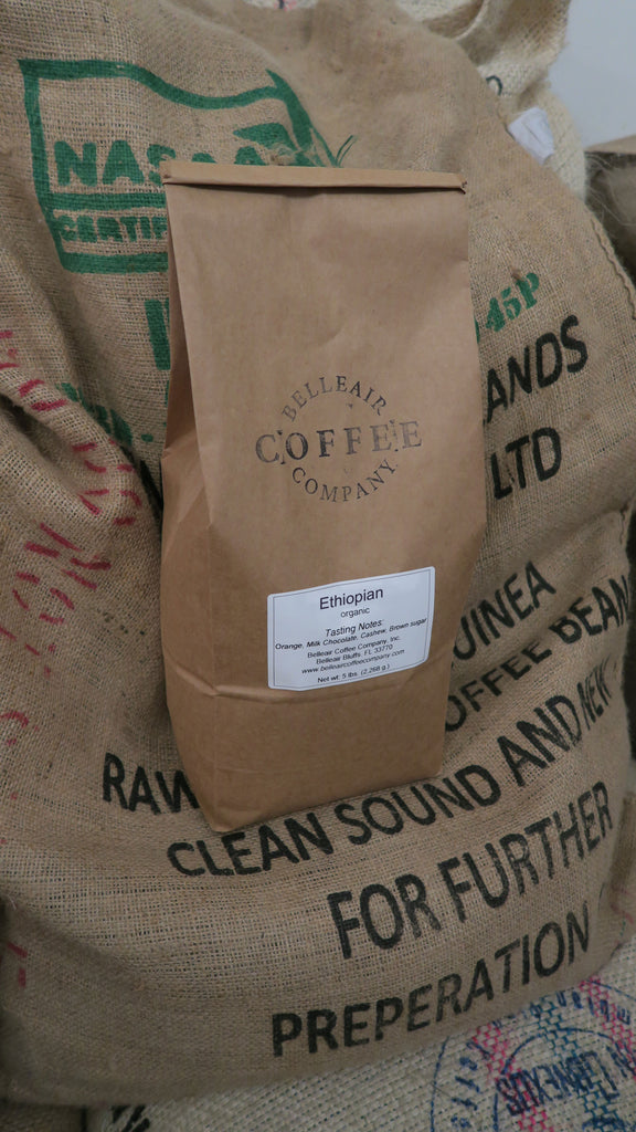 5 lb. Bag - Organic Whole Bean Ethiopian Coffee, San Vicente - RFA Fair Trade